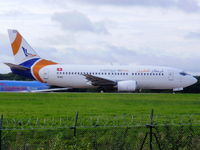 TS-IED @ EGCC - Karthago Airlines - by chris hall