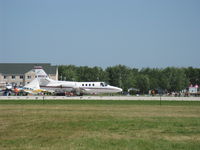 N501CB @ OSH - 1978 Cessna CITATION I/SP 501, two P&W(C)JT15D-1 turbofans 2,200 lb st each for takeoff, takeoff roll Rwy 09 - by Doug Robertson