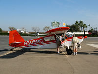 N3059G @ 3O8 - Pilots of Pipeline PATROL 1968 Champion 7GCBC and Christen Industries A-1 N2882U confer @ Harris Ranch Airport & Restaurant, CA - by Steve Nation