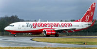 G-DLCH @ EGPH - Globespan B737 Rolls off Edinburgh's rwy24 - by Mike stanners