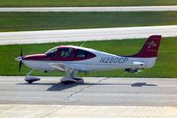 N280CP @ CID - Taxiing to Runway 27 for departure.
