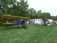 N65688 @ SMITH - Scott's Stearman and his brother Mark's Stinson SR-9C at Smith Field Fly-In Breakfast. - by Terry L. Swann