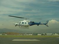 N416MA @ POC - Mercy Air taking off at Brackett - by Helicopterfriend