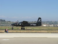 N909TC @ CMA - 1945 Grumman F7F-3P TIGERCAT, two P&W R-2800s 2,100 Hp each, rare warbird, Semper Fi, taxi - by Doug Robertson