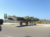 N8195H @ CMA - 1944 North American TB-25N MITCHELL 'Heavenly Body', two Wright Cyclone C14BBs (USAF R-2600-13) 1,700 Hp each, taxi - by Doug Robertson