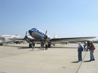 N814CL @ CMA - Clay Lacy's 1945 Douglas DC-3C 'Mainliner O'Conner' in livery of United Airlines, two P&W R-1830s 1,200 Hp each - by Doug Robertson