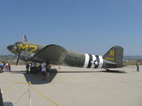 N45366 @ CMA - 1943 Douglas DC-3 as C53D SKYTROOPER 'D-Day Doll', two Curtiss-Wright R-1820-56 1,200 Hp each, invasion stripes - by Doug Robertson