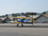 N67823 @ SZP - 1943 Boeing Stearman A75N1 (PT-17), Lycoming R680 225 Hp, landing Rwy 22 - by Doug Robertson