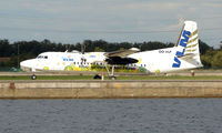 OO-VLP @ EGLC - VLM's Green Machine' Fokker 50 takes off from London City - by Terry Fletcher
