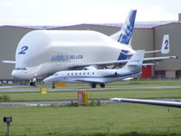 G-SVSB @ EGNR - taxing back down the runway past F-GSTB - by chris hall
