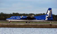 OO-VLT @ EGLC - VLM Fokker 50 at London City - by Terry Fletcher