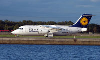 D-AVRO @ EGLC - Lufthansa RJ85 Avro at London City - by Terry Fletcher