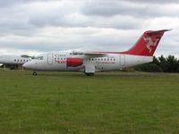 EI-CPJ @ EGTE - BAe146 parked at Exeter