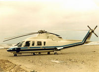 N1547K @ 0XS5 - Sikorsky S-76A on South Padre Island Beach - by Zane Adams