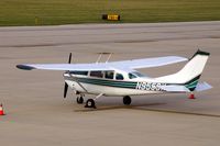 N9553X @ CID - Nice looking old 210 on the Landmark ramp - by Glenn E. Chatfield