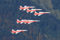J-3082 @ AXALP - After their rehearsal show the Patrouille Suise made a final pass over the Brienzer See. Unfortunately the actual show on the 8th and 9th of October was canceled due to fog and clouds.
