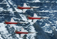 J-3082 @ AXALP - During the Axalp demo the Patrouille Suise made this low pass in front of the public.