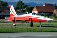 J-3089 @ LSMP - The aircraft of the Patrouille Suise do fly operational missions as well. This one just returns from one.