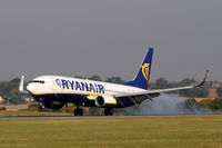 EI-DCN @ EGGW - RyanAir 737 touching down - by Paul Ashby
