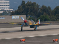 N151DP @ SMO - N151DP departing from RWY 21. Note vapor compression vortices forming at propeller tips. - by Torsten Hoff