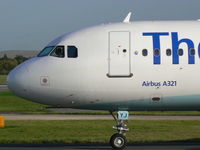 G-OMYJ @ EGCC - Taxing to the gate. - by David W