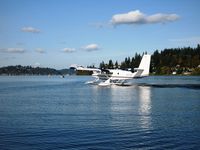 N711AF - Landing on Lake Samm - by Rex Lau