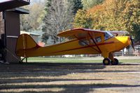 N96577 @ MIC - Going into its hangar at Crystal, Taylorcraft BSC12-D, serial 8877 - by Timothy Aanerud