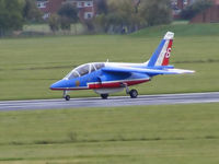 E122 @ EGSC - Patrouille de France Alpha-Jet - by chris hall