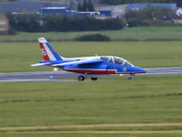E122 @ EGSC - Patrouille de France Alpha-Jet - by chris hall