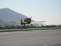 N822SB @ SZP - 1952 Canadian Car & Foundry HARVARD Mk. IV Sweet Candy, P&W R-1340 Wasp 600 Hp, Experimental class, takeoff climb Rwy 22 - by Doug Robertson