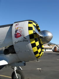 N817TX @ SZP - 1942 North American AT-6D TEXAN 'Problem Child' lighting the dynamite stick, P&W R-1340 600 Hp, nose art logo - by Doug Robertson