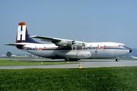 G-BFYU @ LSME - The Hawk assembly line at Emmen brought quite a few of these HeavyLift Belfasts.
