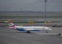 OE-LVO @ VIE - Maybe the first photo of Austrians newest Fokker 100 - the 100st Aircraft in the Fleet!