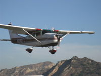 N8427Z @ SZP - 1963 Cessna 210-5(205) UTILINE (fixed gear version of C210), Continental IO-470-E 260 Hp, on final for Rwy 22 - by Doug Robertson