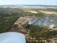 N8419R - Grass Fire in Somerville County, TX (Comanche Peak Nuclear Power Plant in Background) - by Brad Benson