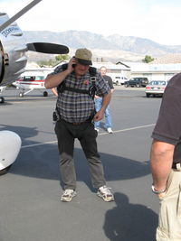 N273MD @ SZP - Dickenson Howard DGA-21 'Mister Dickenson', P&W R-1340-57 Wasp 600 Hp, 9 & 1/2 years in build, post-First Flight 22 Nov. 2008, happy pilot/builder calling the news - by Doug Robertson