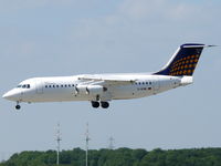 D-AEWL @ EDDL - British Aerospace Bae146-300 D-AEWL Lufthansa Regional colors but no titles - by Alex Smit