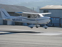 N8302X @ SZP - 1961 Cessna 172C, Continental O-300 145 Hp, landing Rwy 22 - by Doug Robertson