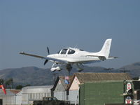 N622CT @ SZP - 2008 Cirrus SR22 GTS (Generation Two-Special) Turbo, Continental IO-550-N 310 Hp, on final for Rwy 22 - by Doug Robertson