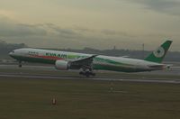 B-16701 @ LOWW - EVA AIR in move, the weather were very changeful, partial right move and left a little sun - by Delta Kilo