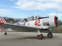 N86WW @ CMA - 1956 North American SNJ-4 'Sugarfoot', P&W R-1340 AN-1 550 Hp, taxi to CAF, SoCal Wing after landing Rwy 26 - by Doug Robertson