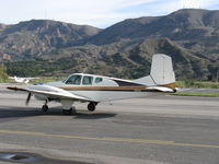 N450W @ SZP - 1958 Beech 95 TRAVEL AIR, two Lycoming O&VO-360 180 Hp each, taxi after landing - by Doug Robertson