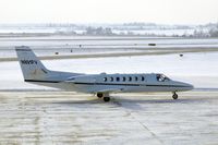 N891FV @ CID - Taxiing in to Landmark FBO.
