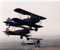N4786N @ 3VA3 - The First Stearman in formation...Dark Blue with White Starburst - by Vernon Poole Jr.