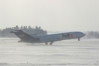 N241FE @ CID - On take-off roll Runway 27, about 3400 feet.  Blowing snow, wind 25-30 kts from west - by Glenn E. Chatfield