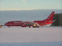 N282AG @ BIKF - MSN 28221, Former Reg OY-SEC. Clearing snow on ramp at Keflavik prior to ferry to Duluth by Bruce Burns and John Boling. - by John J. Boling