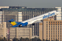 N864GA @ LAS - Allegiant Air N864GA (FLT AAY538) climbing out from RWY 1R enroute to Rogue Valley Int'l (KMFR) - Medford, Oregon.