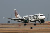 N929FR @ DFW - Frontier Airlines Larry the Lynx arriving at DFW - by Zane Adams