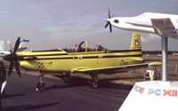 C-404 @ EGLF - Pilatus PC-9 of the Swiss air force at Farnborough International 1990 - by Ingo Warnecke