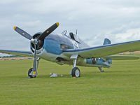 G-BTCC @ EGSU - Grumman F6F-5/Duxford Flying Legends show - by Ian Woodcock